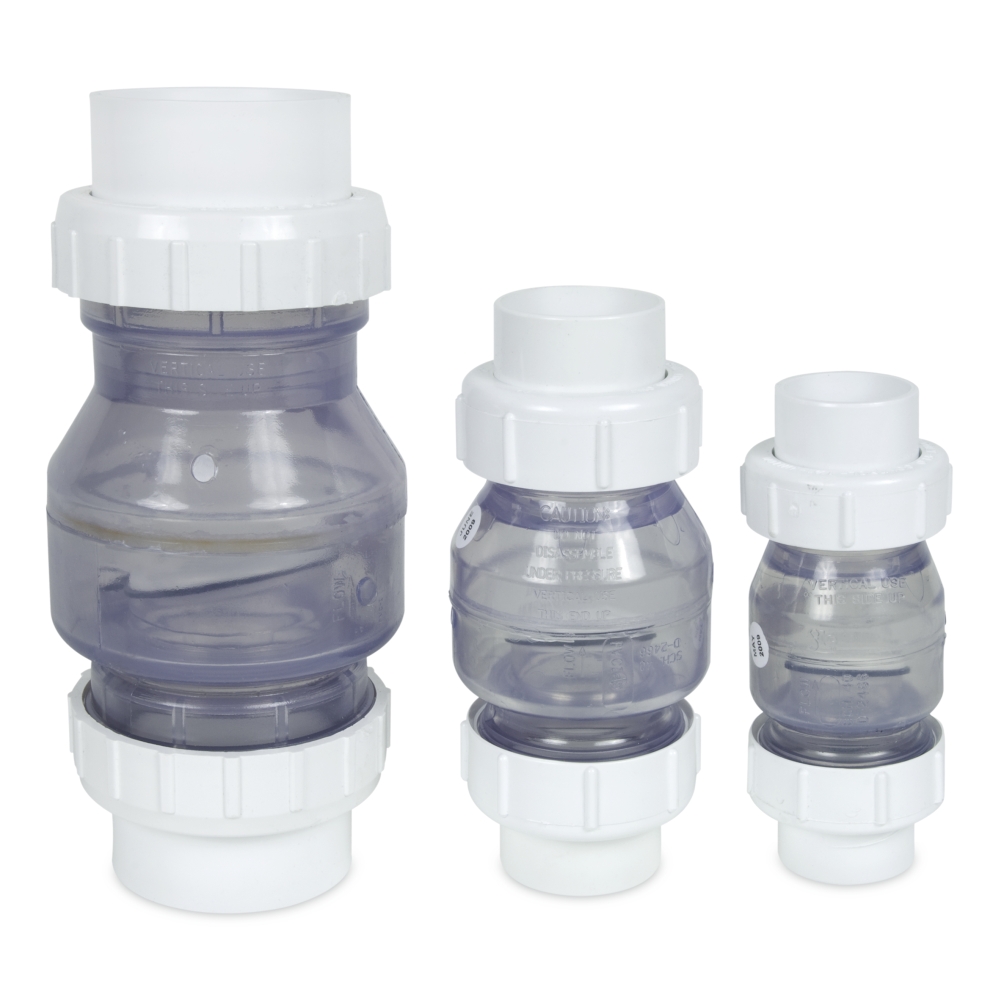 Transparent non-return valves