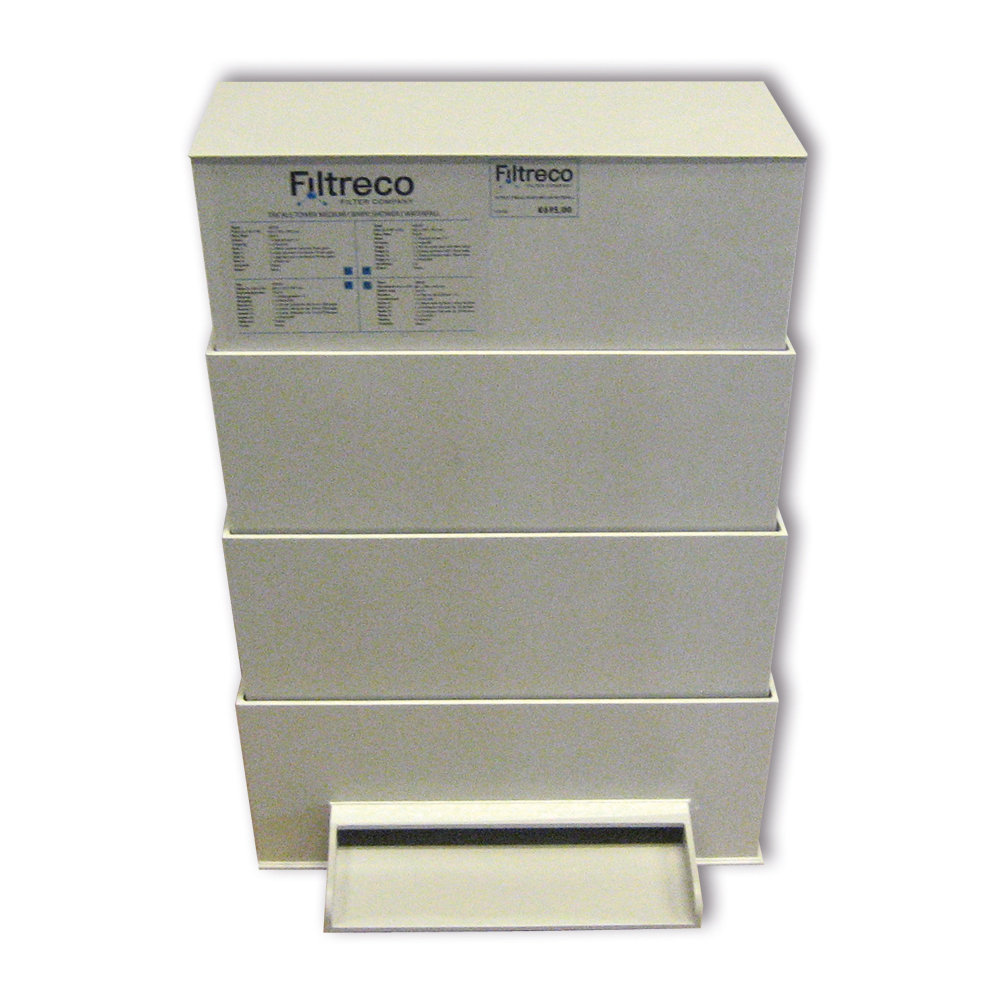 Trickle filter medium with waterfall